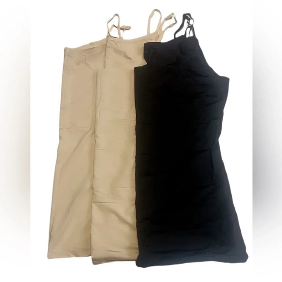 NNT 3 x Uniqlo “Airism” spaghetti seamless light - beige black camisole tank L - Picture 2 of 2